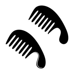 Beautiful woman hair comb. Logo, pictogram; sign. Illustration silhouette.