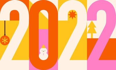 2022 New year banner. Modern geometry style design