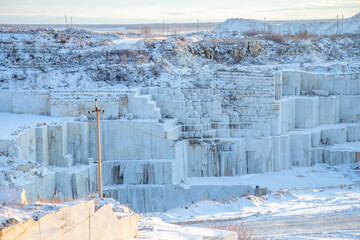 Koelga Marble quarry. Chelyabinsk region, Russia