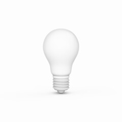 3D Rendering Blank Light Bulb isolated on white background