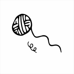 ball of thread drawn by hand, doodle element