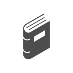 Book glyph icon or knowledge symbol