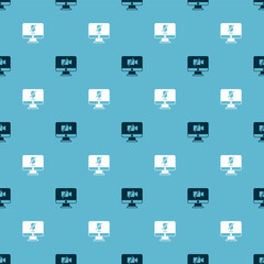 Set Video camera Off on computer and Mute microphone on seamless pattern. Vector