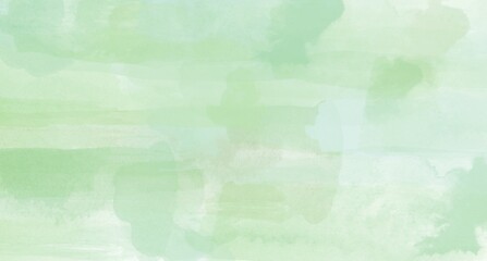 Obraz na płótnie Canvas 緑色の筆跡が綺麗な水彩画イラスト背景