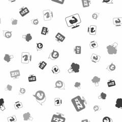 Set Bodybuilder muscle, Sleepy, Broccoli and on seamless pattern. Vector