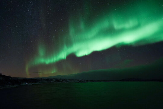 northern lights aurora borealis winter in lapland 