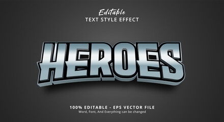 Silver Heroes Editable Text Effect