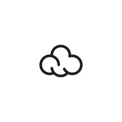 cloud flat line icon vector