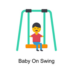 Baby on Swing Vector illustration in flat style. Pediatrics symbol in EPS file.