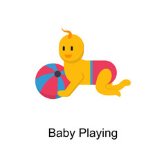 Baby Playing Vector illustration in flat style. Pediatrics symbol in EPS file.