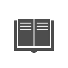 Open book glyph icon or education sign