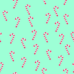 Fototapeta na wymiar vector seamless new year pattern. flat cane lollipop pattern image