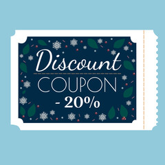 Coupon design. Sale icon. Shopping concept.Vector discount coupon flyer sticker or banner.Winter sales