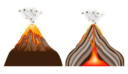 volcano erupting © designua