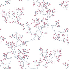 seamless pattern of branches and leaves