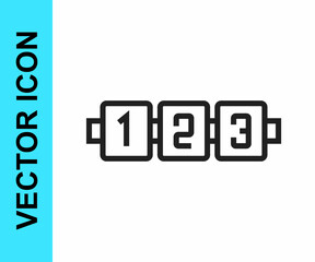 Black line Education logic game for preschool kids icon isolated on white background. Kids activity sheet. Count the number of cubes. Vector