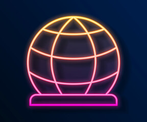 Glowing neon line Playground climbing equipment icon isolated on black background. Kid playground climb. Vector