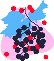 grape icons, logo. Vector flat abstract fruit. Funny colored typography poster, apparel print design, cafe menu decoration. Isolated. EPS 10.	
