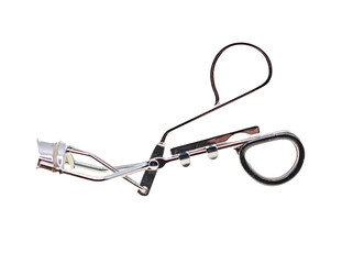 Norwich, Norfolk, UK – December 2021. A pair of eyelash curling tongs cut out isolated on a plain...