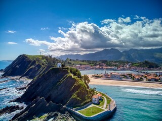Panoramic view of the city of Ribadesella.Asturias, Spain. © StockPhotoAstur