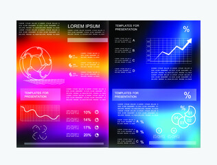 Obraz premium Cards for business data visualization
