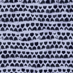 Full Seamless watercolor texture pattern illustration. Navy blue abstract rough shapes and horizontal lines vector for armchair, curtain and linens fabric print background.