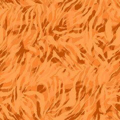 Full seamless zebra and tiger stripes animal skin pattern. Orange design for textile fabric printing. Fashionable and home design fit.