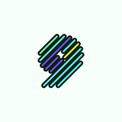 Modern Colorful nine number element logo design template. Cute comic number icon Vector Illustration perfect for your visual identity.