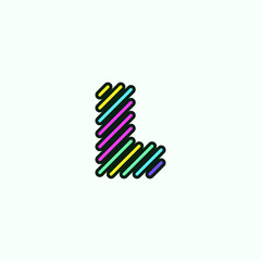 Modern Colorful L Letter element logo design template. Cute comic alphabet icon Vector Illustration perfect for your visual identity.
