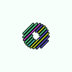 Modern Colorful O Letter element logo design template. Cute comic alphabet icon Vector Illustration perfect for your visual identity.