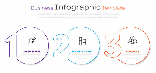 Set line Arrow, Graph, chart, diagram and Pie infographic. Business infographic template. Vector