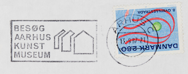 briefmarke stamp vintage retro alt old gestempelt cancel frankiert papier paper house haus danmark...
