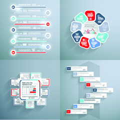 Elements for business data visualization, Modern infographic design, vector set templates