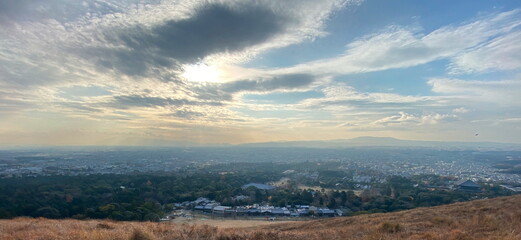 若草山から見た奈良盆地