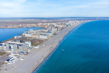 Mamaia resort - Romania seen from drone in autumn