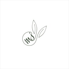 letter m j logo vector template bud