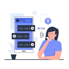 Voice chat illustration design concept. Illustration for websites, landing pages, mobile applications, posters and banners