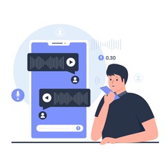 Voice chat illustration design concept. Illustration for websites, landing pages, mobile applications, posters and banners