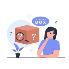 Mystery box illustration design concept. Illustration for websites, landing pages, mobile applications, posters and banners