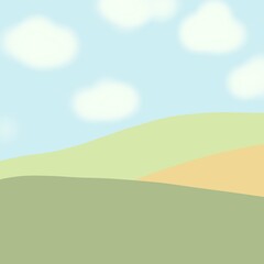 Obraz premium landscape with green field and sky