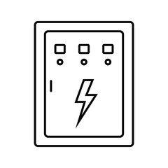 electric panel box vector. Electric distribution icon. editable on white background