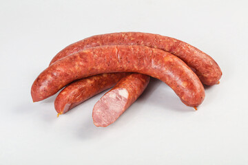 Natural meat sausages with minced meat