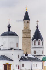 Fototapeta na wymiar Cathedral mosque and Uspensky church in Bulgar city. It was included in the list of historical world heritage site by UNESCO. Tatarstan republic, Russia