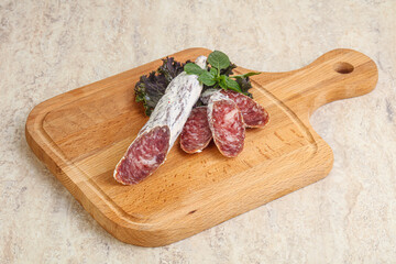 Spanish pork fuet dry sausage