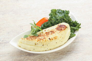 Roasted traditional cheese haloumi