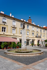 Fountain with a woman statue in Szombathely