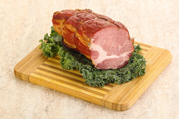 Delicous pork cured meat isolated