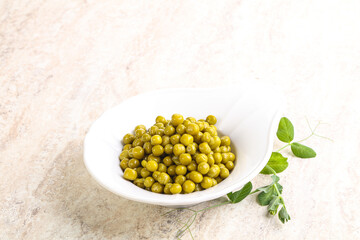 Marinated Green peas in the bowl