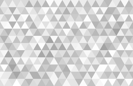 Abstract geometric white and gray triangle mosaic pattern background.