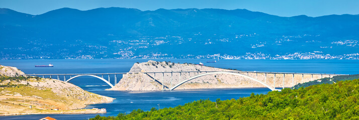 Island of Krk bridge panoramic view